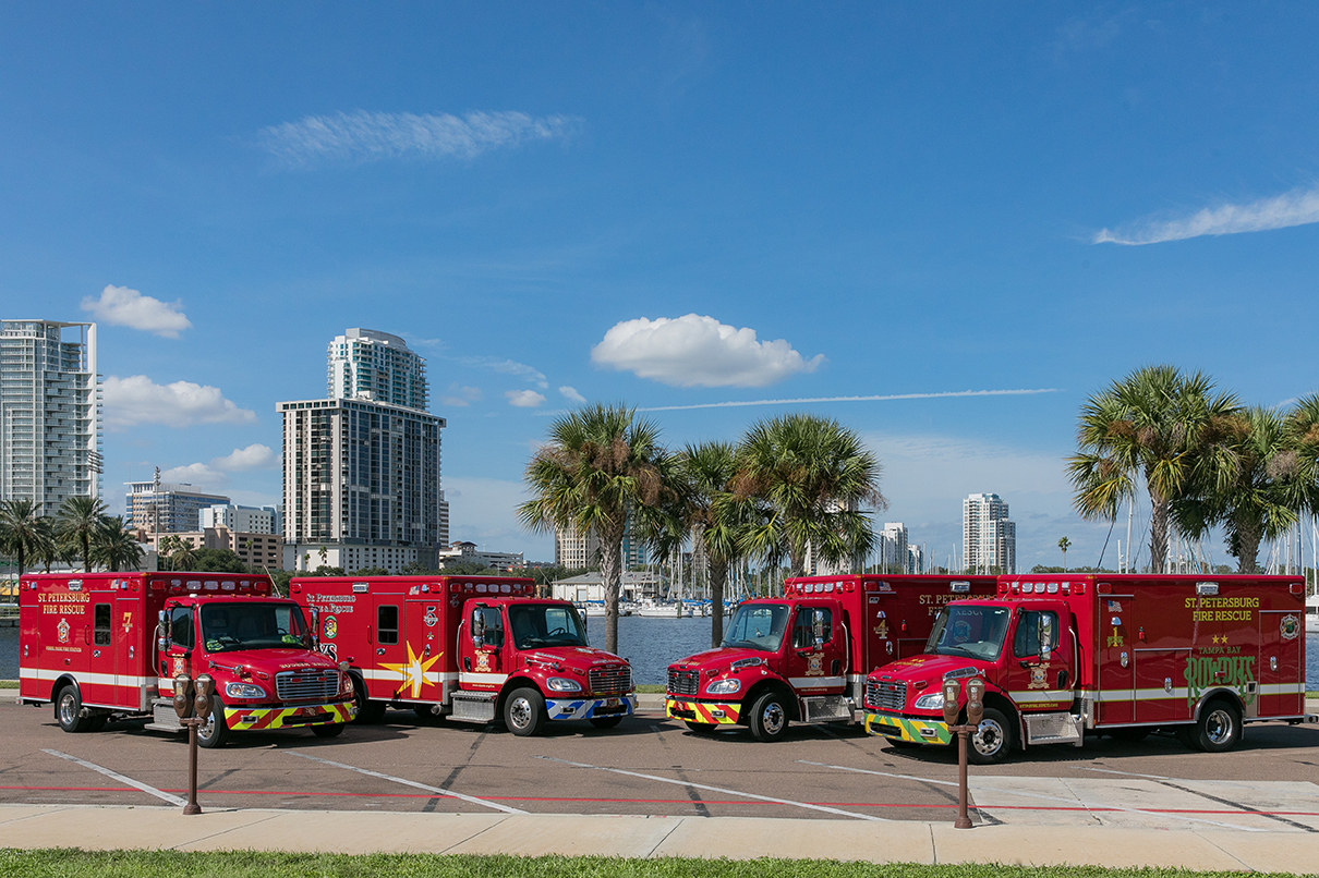 4 paramedic vehicles
